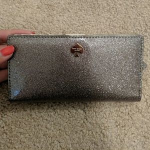Kate Spade♠️ Silver Glitterbug Stacy Wallet